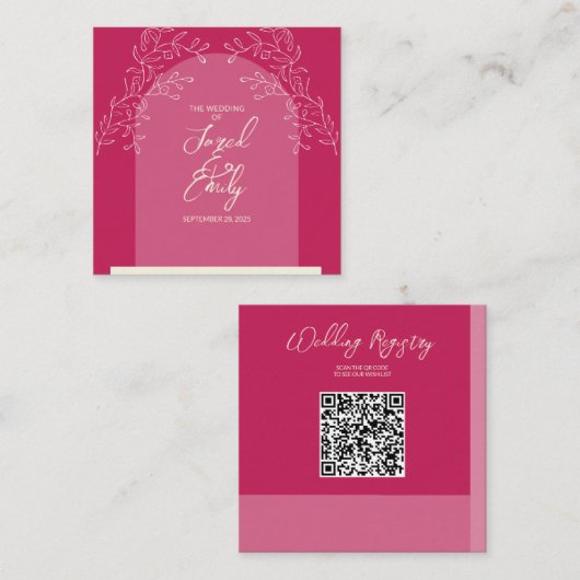 Wedding QR Code Enclosure Kaart (Voorkant / Achterkant)