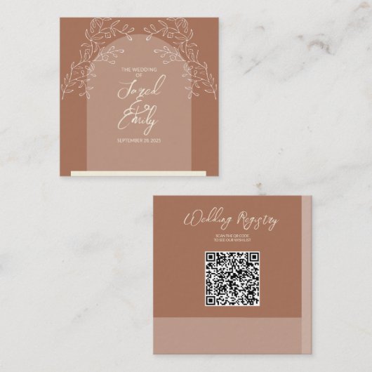 Wedding QR Code Enclosure Kaart (Voorkant / Achterkant)
