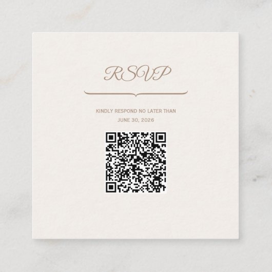 Wedding QR Code Enclosure Kaart (Achterkant)