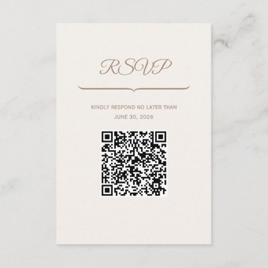 Wedding QR Code Enclosure Kaart (Achterkant)
