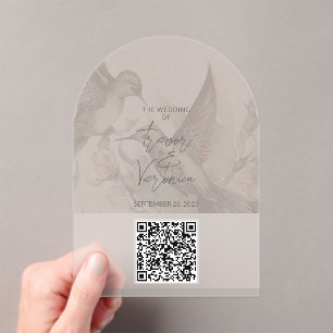 Wedding QR Code Kolibrie Uitnodiging