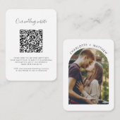 Wedding QR Code Photo and Website RSVP Informatiekaartje (Voorkant / Achterkant)