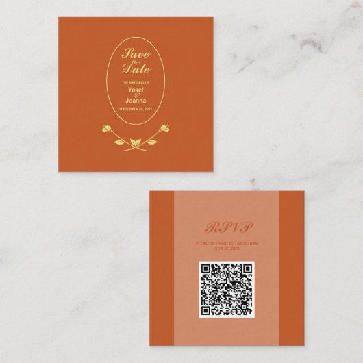 Wedding QR Code RSVP Enclosure Kaart (Voorkant / Achterkant)