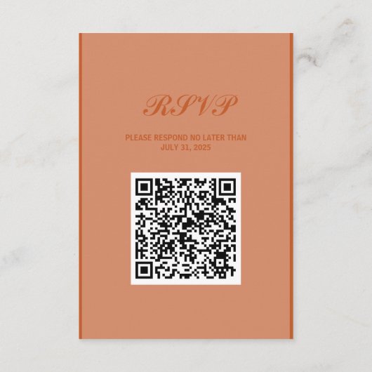 Wedding QR Code RSVP Enclosure Kaart (Achterkant)