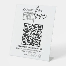 Wedding QR Code Sign | Minimalist Wedding Sign Reclamebord Met Voetstuk
