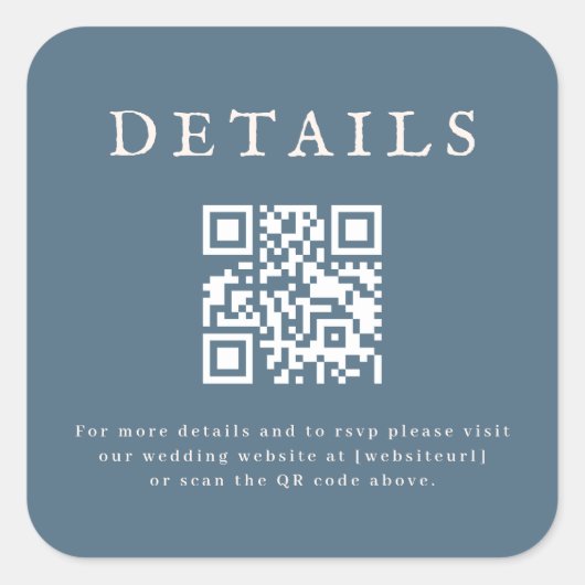 Wedding QR Code Sticker (Voorkant)