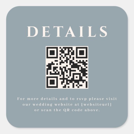 Wedding QR Code Sticker (Voorkant)