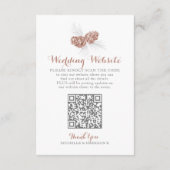 Wedding QR code website bruin dennenappel Informatiekaartje (Achterkant)