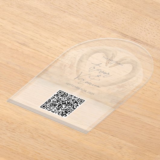 Wedding QR Code Zwaan Uitnodiging (Laagn)