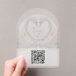 Wedding QR Code Zwaan Uitnodiging