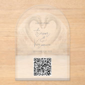 Wedding QR Code Zwaan Uitnodiging (Voorkant)