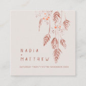 Wedding QR Foto share grass berries brown oranje Informatiekaartje (Voorkant)