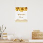 Wedding Quote Gold Daisy Flowers Poster (Keuken)
