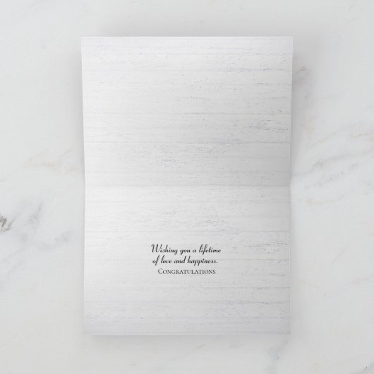 Wedding Quote on Whitewashed Wood Kaart (Binnen)