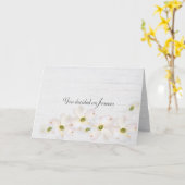 Wedding Quote on Whitewashed Wood Kaart (Gele Bloem)