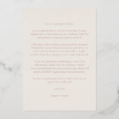 Wedding Real Rose Gold Effect World Map Folie Uitnodiging (Achterkant)