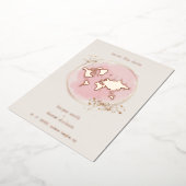 Wedding Real Rose Gold Effect World Map Folie Uitnodiging (Gedraaid)