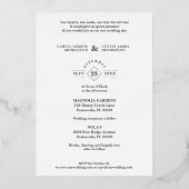 Wedding Real Silver Effect Fancy Overlay Floral Folie Uitnodiging (Achterkant)