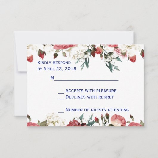 Wedding Receptie Card RSVP (Voorkant)