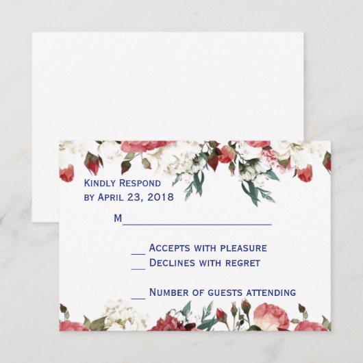 Wedding Receptie Card RSVP (Voorkant / Achterkant)
