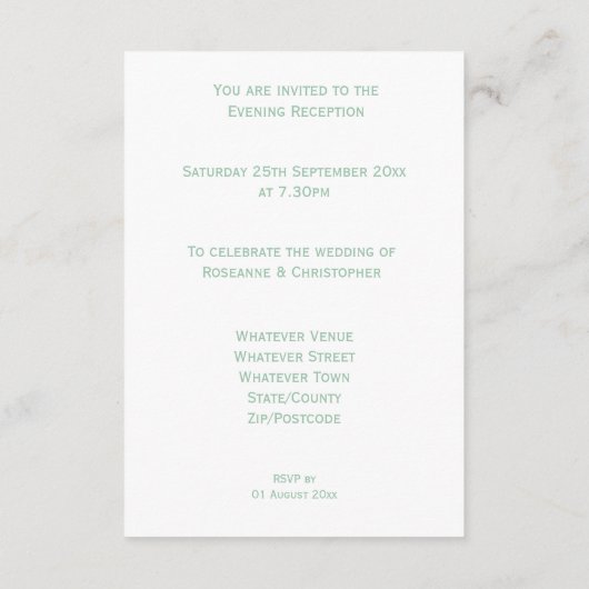 Wedding Receptie Enclosure Kaart Vlinders (Achterkant)