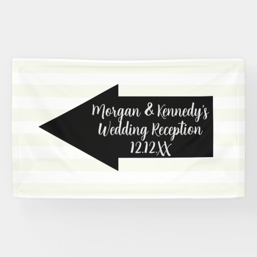 Wedding Receptie Linkerpijl Directionele Banner (Horizontaal)