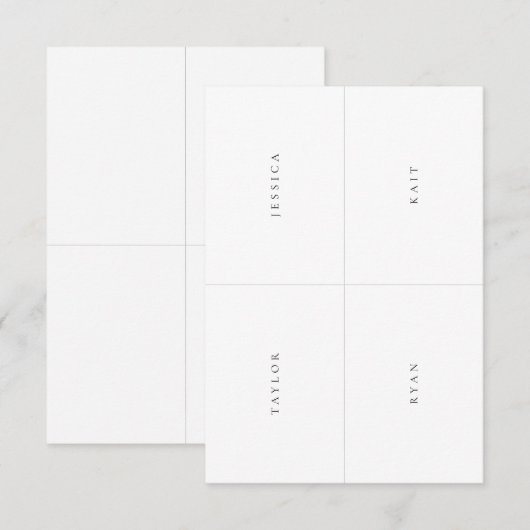 Wedding Receptie Mini Gast Profiel Kaart 4 in 1 (Voorkant / Achterkant)