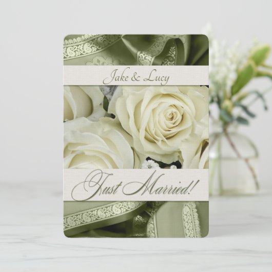 Wedding Reception Bouquet en Green Kaart (Staand voorkant)