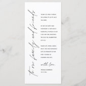Wedding Reception Dinner Modern Thank You Card Programmakaart (Voorkant)