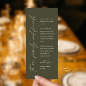Wedding Reception Dinner Modern Thank You Card Programmakaart