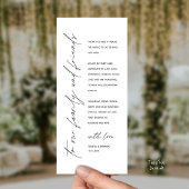 Wedding Reception Dinner Modern Thank You Card Programmakaart