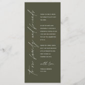 Wedding Reception Dinner Modern Thank You Card Programmakaart (Voorkant)