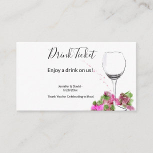 Wedding Reception Drink Ticket Informatiekaartje