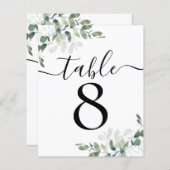 Wedding Reception Eucalyptus Table Number 8 (Voorkant / Achterkant)