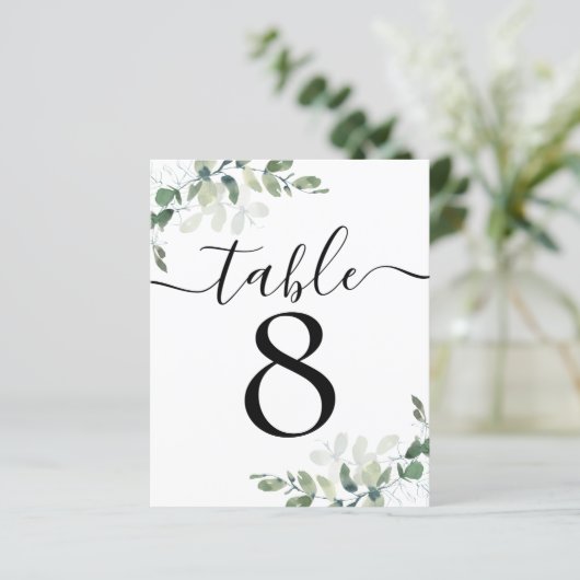Wedding Reception Eucalyptus Table Number 8 (Staand voorkant)