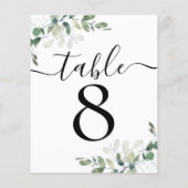 Wedding Reception Eucalyptus Table Number 8 (Achterkant)