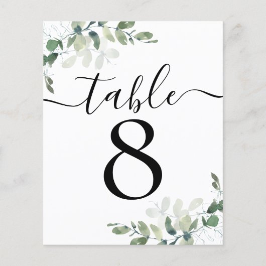 Wedding Reception Eucalyptus Table Number 8 (Achterkant)