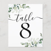 Wedding Reception Eucalyptus Table Number 8 (Voorkant)