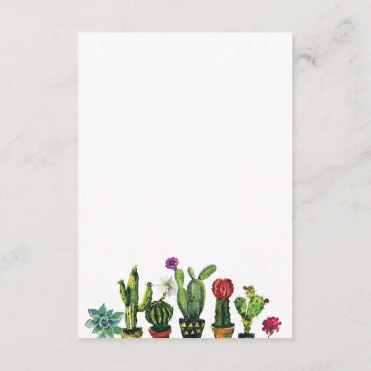 Wedding Reception Fiesta Cactus Mexican inserts Informatiekaartje (Achterkant)