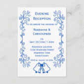 Wedding Reception Invitation Blue Sapphire Bells Informatiekaartje (Voorkant)