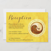 WEDDING RECEPTION INVITE. Gold YinYang-duves Kaart (Voorkant)