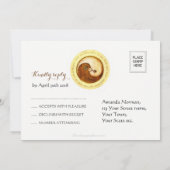 WEDDING RECEPTION INVITE. Gold YinYang-duves Kaart (Achterkant)