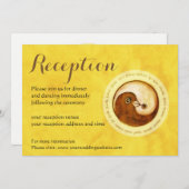 WEDDING RECEPTION INVITE. Gold YinYang-duves Kaart (Voorkant / Achterkant)