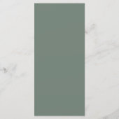 Wedding Reception Menu Elegant Script Sage Green (Achterkant)