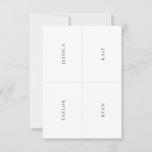 Wedding Reception Mini Guest's Profile Card 4 in 1 Aankondiging (Voorkant)