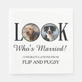 Wedding Reception Napkins with Dog or Pets Photo Servet