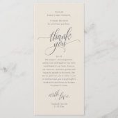 Wedding Reception Place Setting Thank You Card Programmakaart (Voorkant)