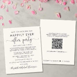 Wedding Reception Save the Date QR Code Cream