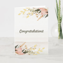 Wedding Red Floral Waterverf gefeliciteerd Kaart