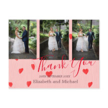 Wedding Red Heart Modern Wedding Bedankt